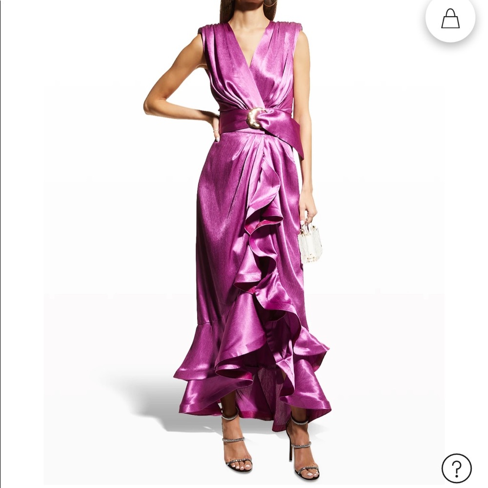 Bronx and Banco Lika Belted Asymmetric Ruffle Dress